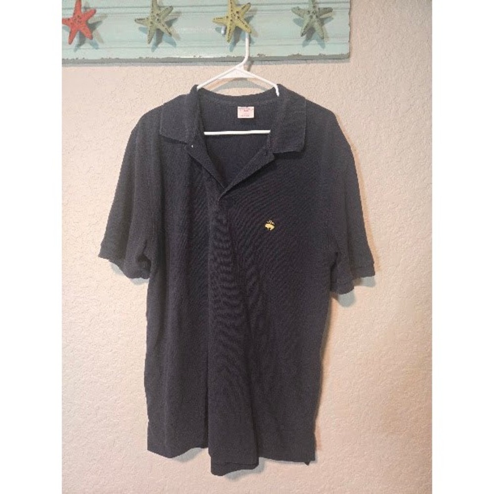 Brooks Brothers 346 Mens Navy Blue Cotton Short Sleeve Polo Shirt Large